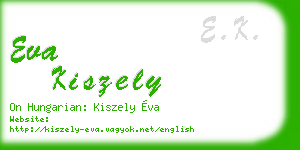 eva kiszely business card