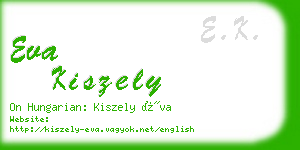 eva kiszely business card
